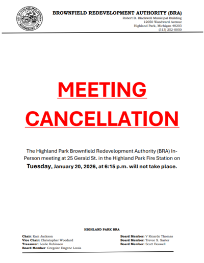 BRA Meeting Jan 20th Cancelled