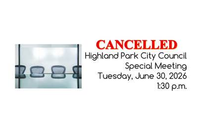 Special Council Meeting CANCELLED